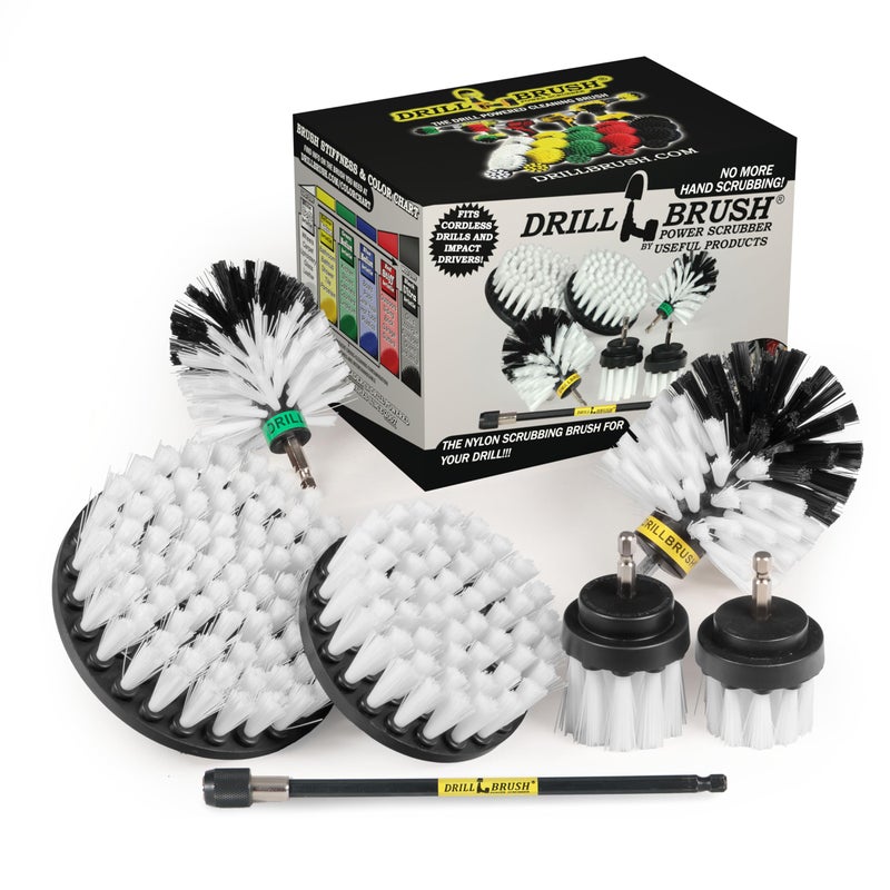Drillbrush Drill Brush Ultimate Automotive Cleaning Kit with Extension - Truck Accessories - Glass, Upholstery, Seats, Window, Interior, Wheel, Carpet Cleaner - Car Mats - Spin Brush - Motorcycle Accessories - Image 1